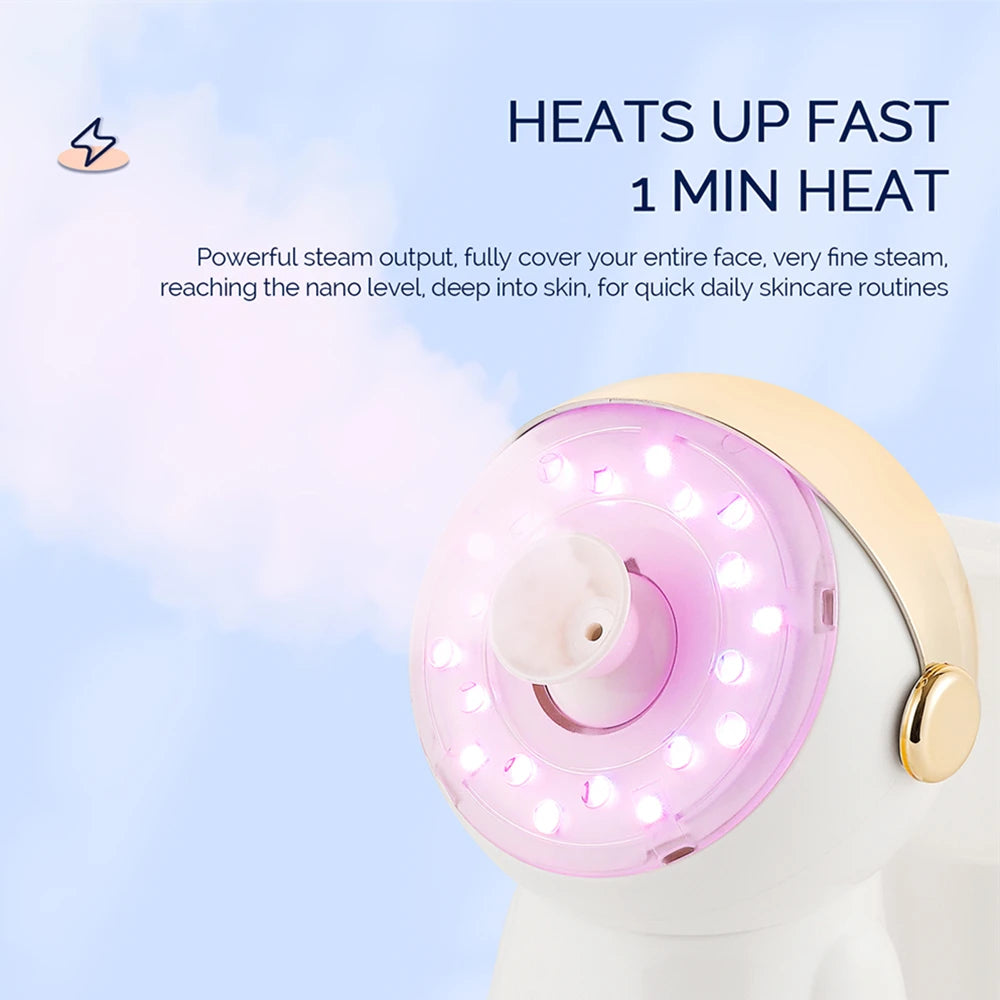Rose Gold Glow Nano Misting Facial Spa with 7 Light Color Therapies