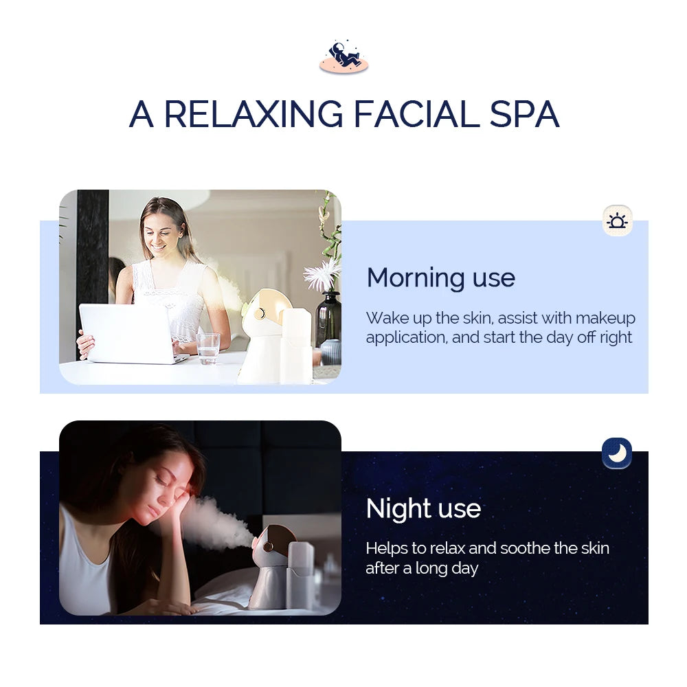 Rose Gold Glow Nano Misting Facial Spa with 7 Light Color Therapies